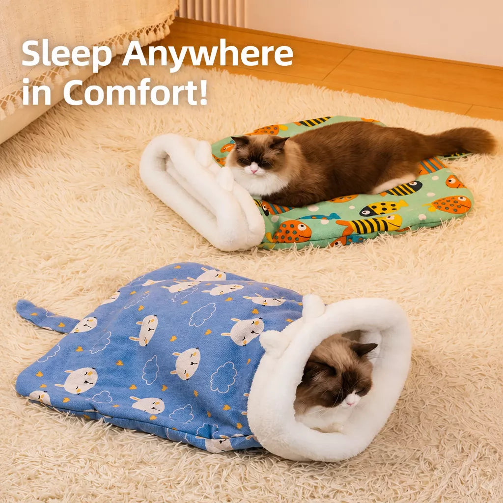 Semi-Enclosed Pet Tent with Tunnel for Cats and Small Dogs p-05968
