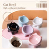 Ceramic Cat Bowl with Four-Leg Stand and Bow Tie