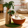 Vertical Coconut Tree Cat Scratcher with Integrated Cat Bed