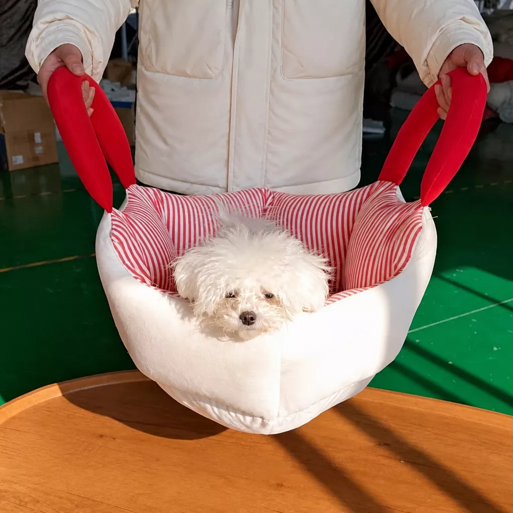Portable Pet Bed with Carry Handle for Small Dogs and Cats