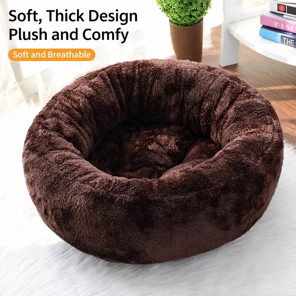 All-Season Plush Pet Bed for Cats and Small Dogs