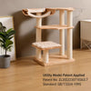 Solid Wood Cat Tree with Scratching Post and Hideaway