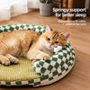 Round Cat Bed with Removable Washable Mat