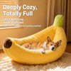 Banana-Shaped Plush Pet Bed for Dogs & Cats