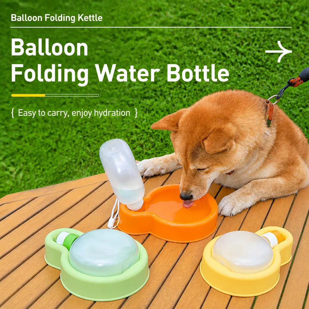 Portable Dog Water Bottle with Foldable Bowl