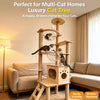 Large Wooden Cat Tree with Space Capsule & Scratching Post