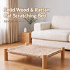 Rattan Cat Bed with Scratching Board