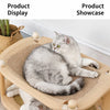 Two-Tier Solid Wood Cat Bed with Sisal Scratcher and Woven Mat