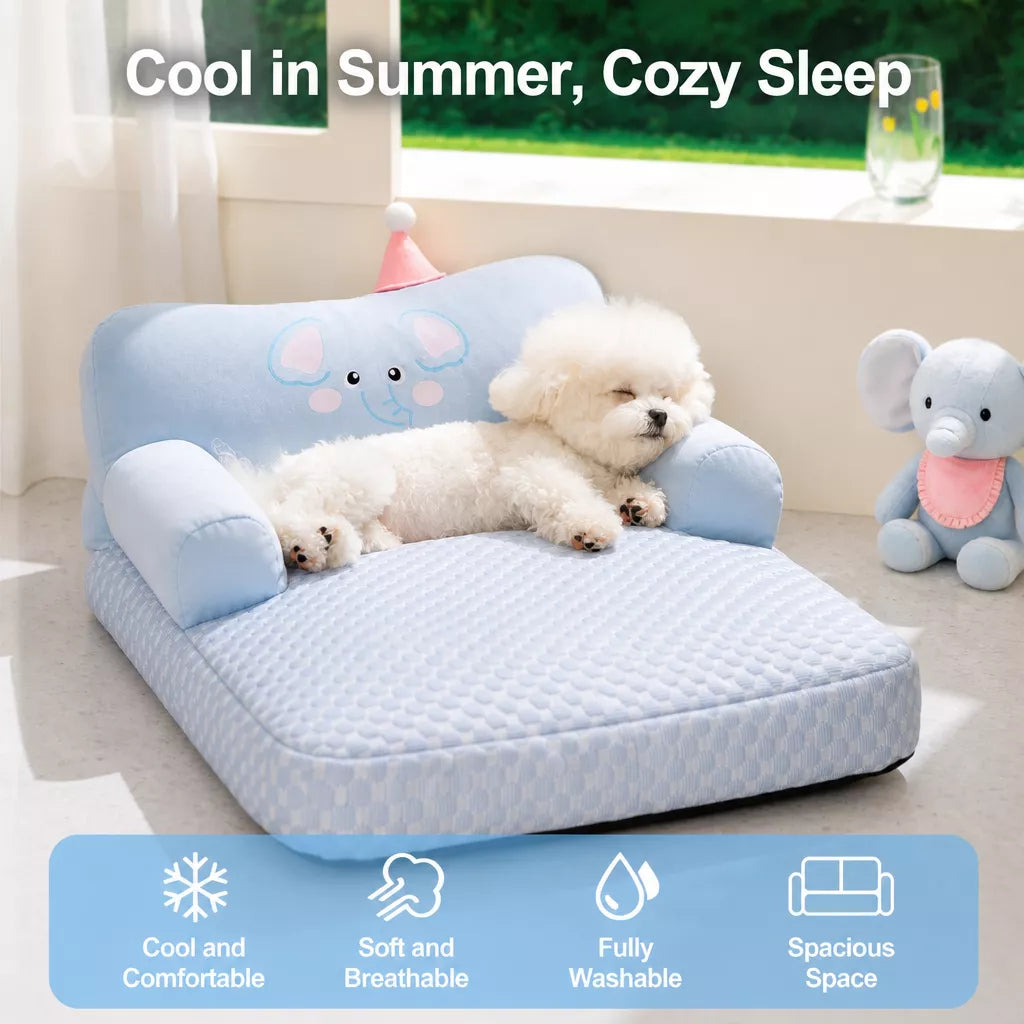 Washable Removable-Cover Dog Bed for Small to Medium Dogs