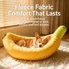 Banana-Shaped Plush Pet Bed for Dogs & Cats