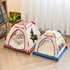 Foldable Semi-Enclosed Pet Tent Bed for Cats and Small Dogs