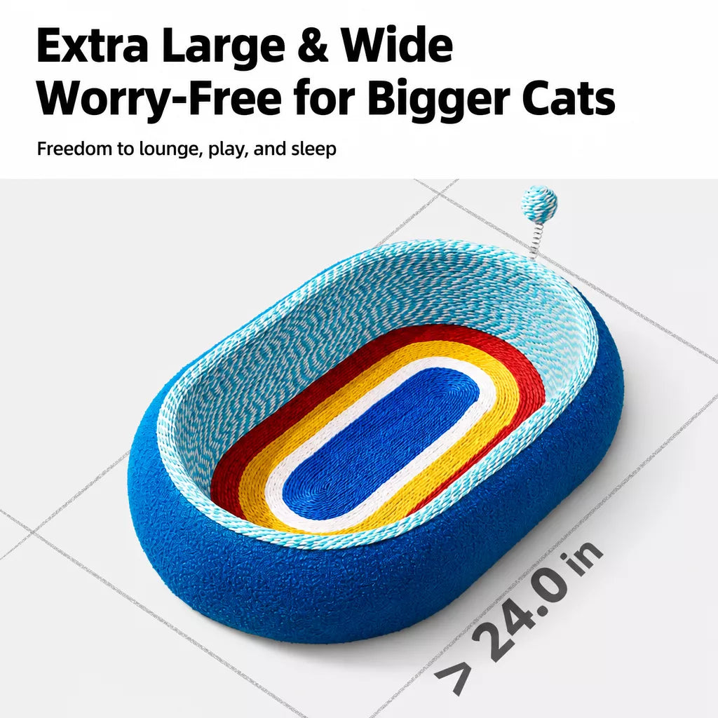 Cat Scratcher Bed with Integrated Lounge Nest