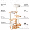 Rubberwood Cat Tree with Hideaway and Climbing Platforms