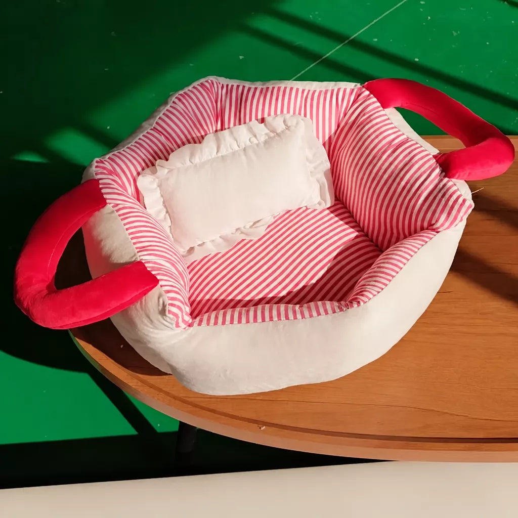 Portable Pet Bed with Carry Handle for Small Dogs and Cats
