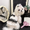 Polka Dot Flutter-Sleeve Pet Dress with Bow for Cats and Small Dogs