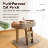 Compact Cat Tree with Sisal Scratcher and Cat Bed