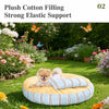 Striped Pet Beds with Pillow – Round, Long & Flat Styles
