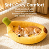 Banana-Shaped Plush Pet Bed for Dogs & Cats
