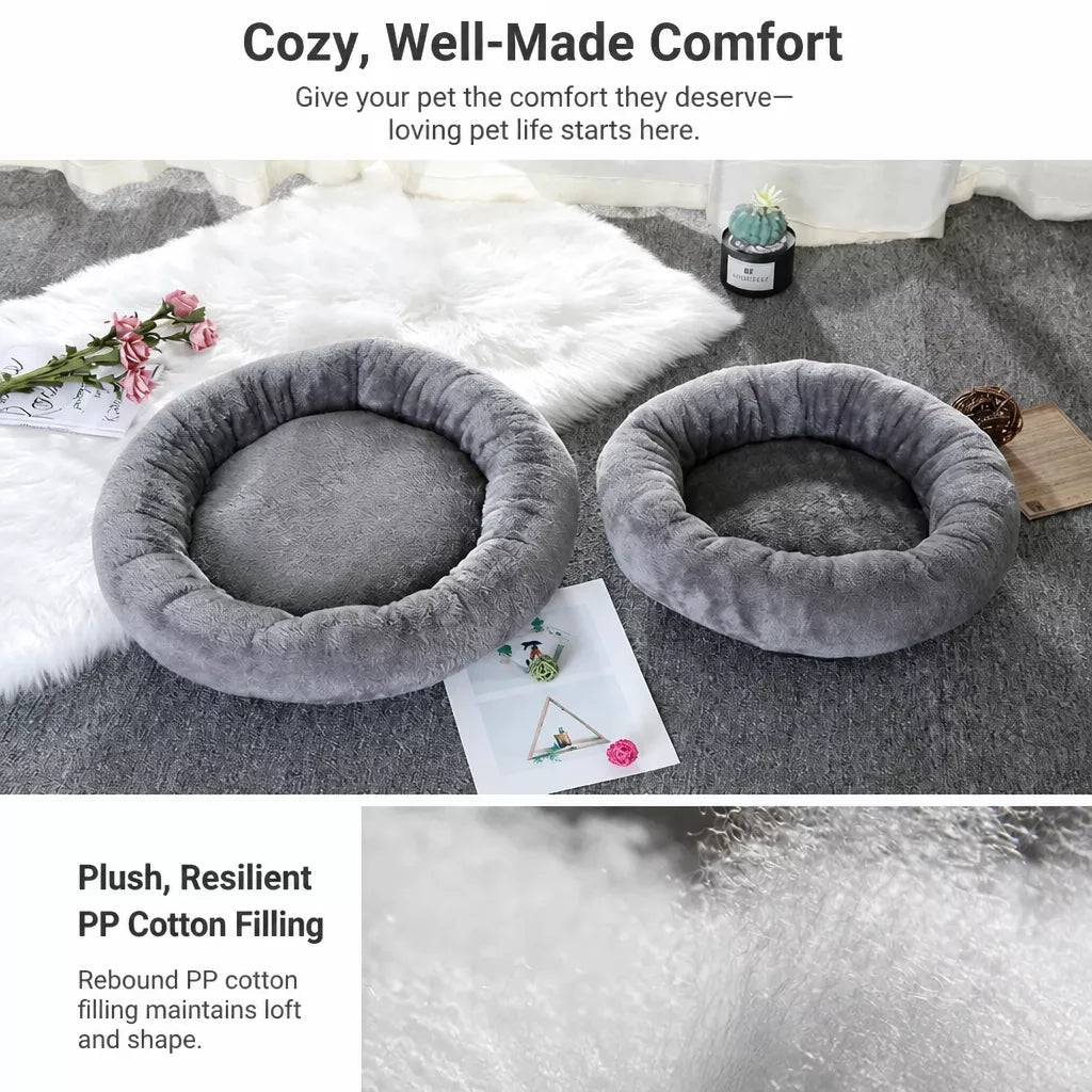 All-Season Plush Pet Bed for Cats and Small Dogs