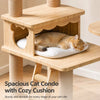 Large Solid Wood Cat Tree with Space Pod, House & Lookout Platforms
