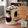 Sisal Barrel Cat Tower with Hideaways and Scratching Areas
