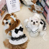 Polka Dot Flutter-Sleeve Pet Dress with Bow for Cats and Small Dogs