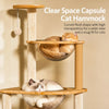 Solid Wood Cat Tree with Cat Condos and Play Platforms