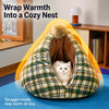 Semi-Enclosed Pet Tent Bed for Cats and Small Dogs