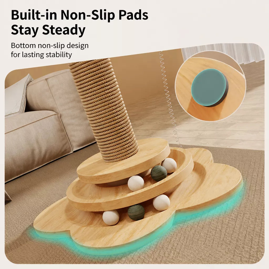 Vertical Sisal Cat Scratching Post with Climbing Structure