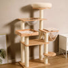 Solid Wood Cat Tree with Scratching Post and Hideaway
