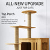 Cat Tree with Scratching Post and Enclosed Hideaway