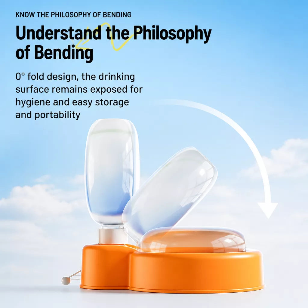 Portable Dog Water Bottle with Foldable Bowl