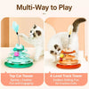 Cat Spinning Wheel Toy with Feather Wand and Colorful Balls