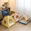 Foldable Semi-Enclosed Pet Tent Bed for Cats and Small Dogs