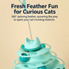 Cat Spinning Wheel Toy with Feather Wand and Colorful Balls