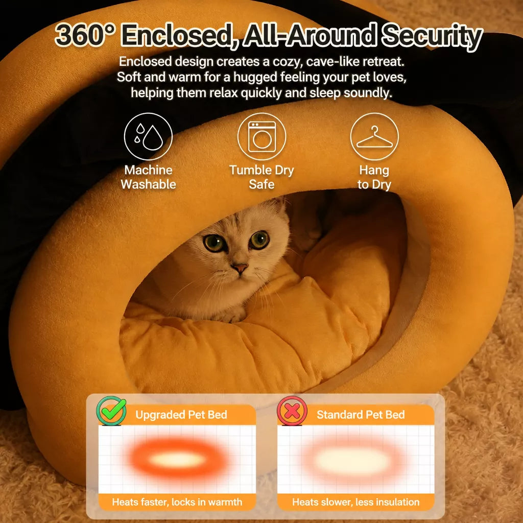 Enclosed Pet Bed Tent for Cats and Small Dogs