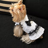 Polka Dot Flutter-Sleeve Pet Dress with Bow for Cats and Small Dogs