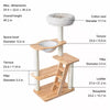 Rubberwood Cat Tree with Hideaway and Climbing Platforms