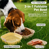 Portable Foldable Double Pet Bowl Set with Snack Tray