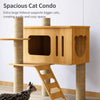 Cat Tree with Scratching Post and Enclosed Hideaway