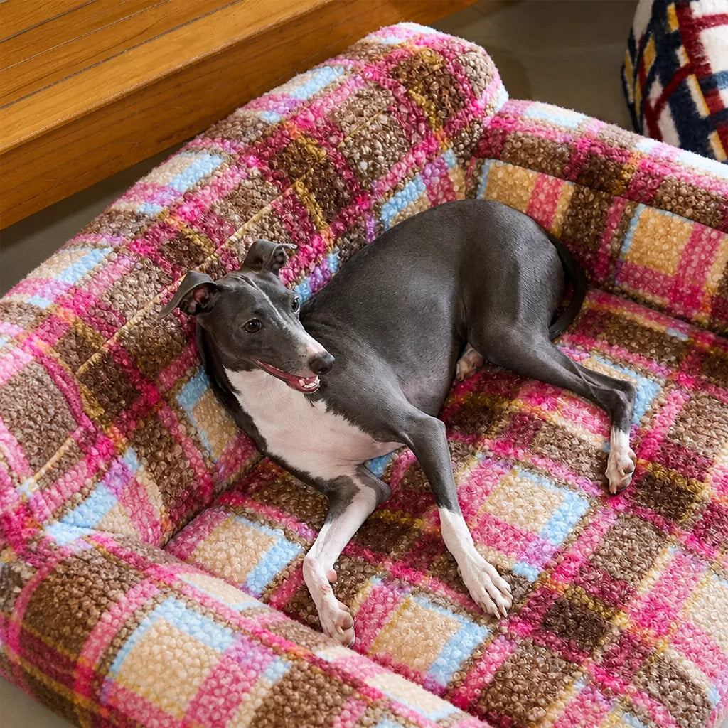 Vintage Plush Pet Sofa Bed for Dogs & Cats