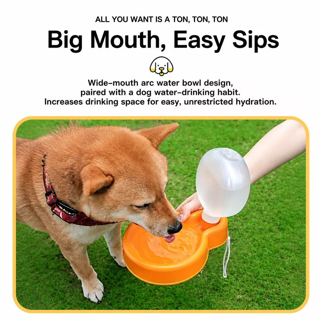 Portable Dog Water Bottle with Foldable Bowl