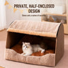 Enclosed Washable Pet Bed with Removable Cover for Cats & Dogs