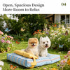 Striped Pet Beds with Pillow – Round, Long & Flat Styles