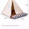 Semi-Enclosed Cotton-Linen Pet Tent Bed for Cats and Small Dogs