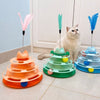 Cat Spinning Wheel Toy with Feather Wand and Colorful Balls