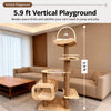 Cat Tree with Condo, Scratching Post & Hanging Toy