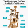 Large Wooden Cat Tree with Space Capsule & Scratching Post