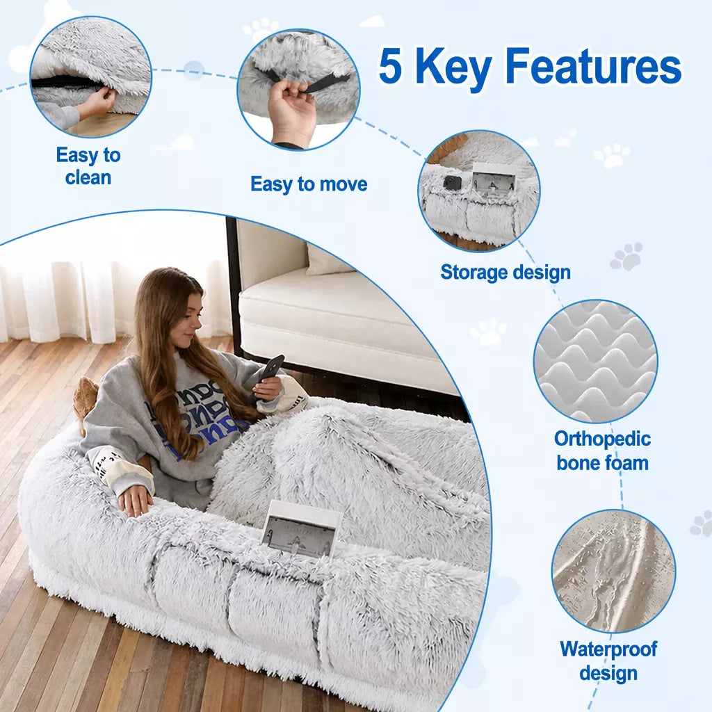 Extra-Large Washable Plush Pet Bed