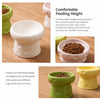 Cheese-Shaped Raised Ceramic Double Bowl Set for Cats and Dogs